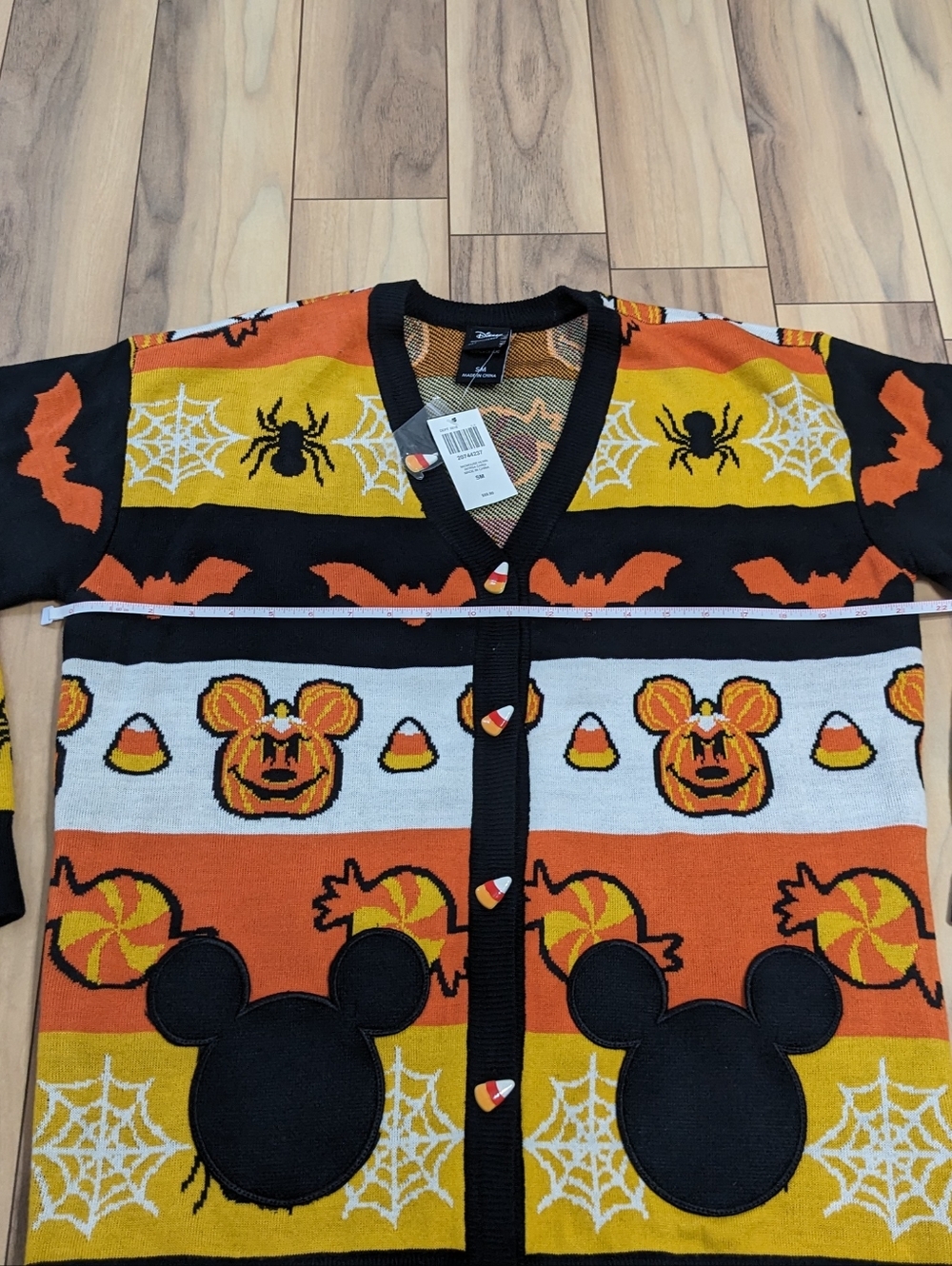 NWT! Her Universe X Disney Halloween Icons Striped Candy Corn Cardigan Sweater S - Picture 9 of 13